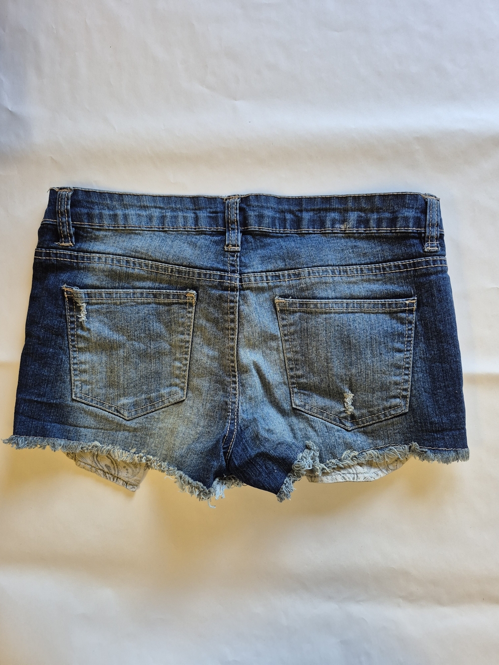Bluenotes Women's Blue Denim Cutoff Shorts with Frayed Hem